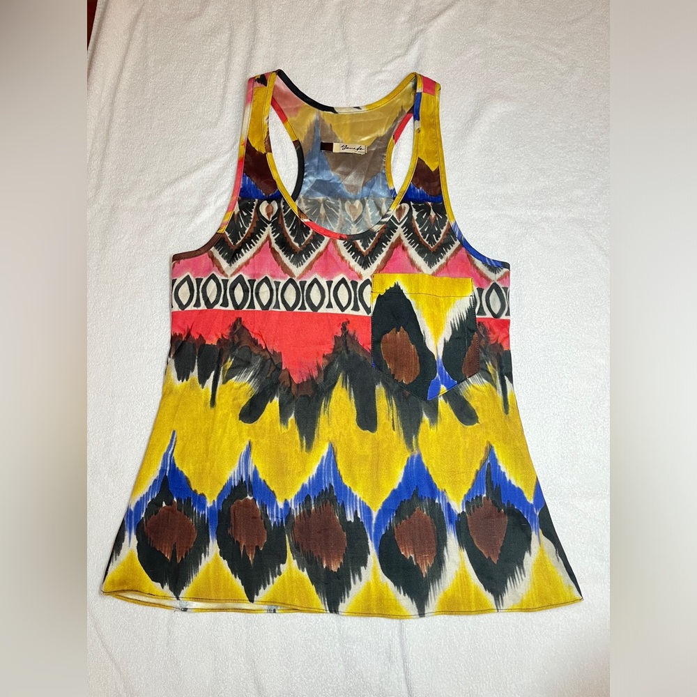 Silk Aura Vibrant Patterned Tank Top